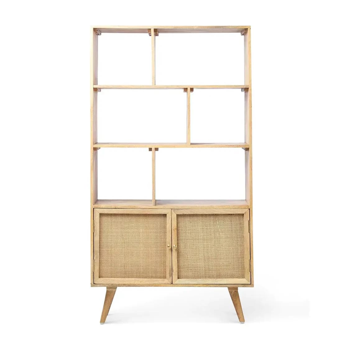 Bookshelf for Home - 6 Tier Book Rack for Study Room | Open Book Shelf for Office, Library, Bedroom, Living Room - Mango Wood Display Shelf (Teak - L 85 x B 40 x H 160 cm) (Natural)