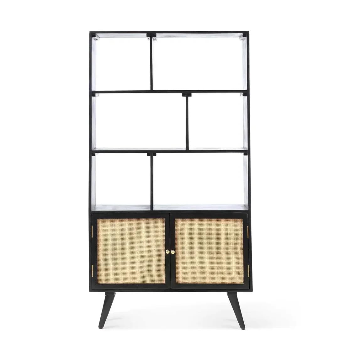 Bookshelf for Home - 6 Tier Book Rack for Study Room | Open Book Shelf for Office, Library, Bedroom, Living Room - Mango Wood Display Shelf (Teak - L 85 x B 40 x H 160 cm) (Walnut)