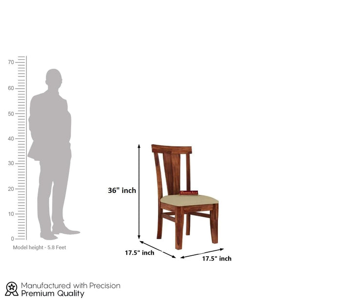 THE WOODEN CITY Solid Sheesham Wood 4 Seater Dining Set Dining Table Set with Cushioned Chairs and Drawer Storage for Dining Room | Living Room | Home & Office | Hotels Restaurant(HONEY)