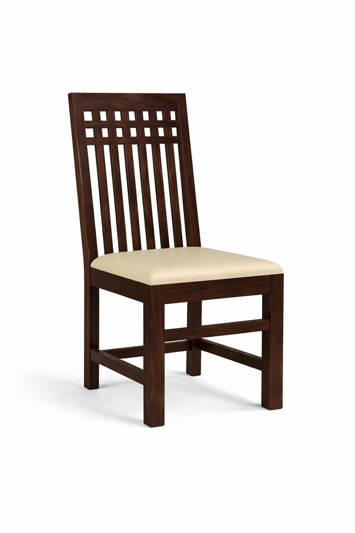 Solid Sheesham Wood Dining Table with Chairs & Bench | Wooden Dinner Table Set for Dinning Room Home & Hotel| Modern Dining Room Set | Customer Self Assembly (Walnut U, 4 Seater)