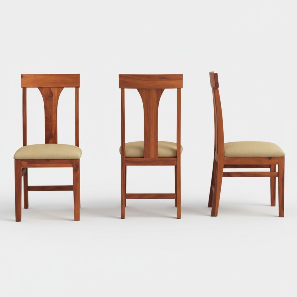 Solid Sheesham Wood 6 Seater Dining Table | Wooden Dining Room Set (Honey Finish) (Honey, 6 Seater)