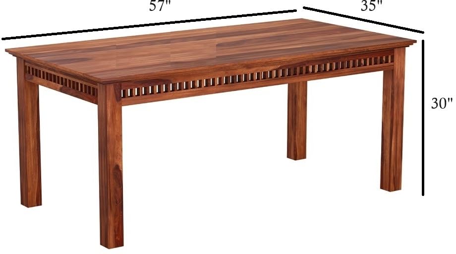 THE WOODEN CITYWooden Solid Sheesham Wood Dining Table 6 Seater | Dining Room Furniture |6 Seater Dining Table Without Chair - Honey/WALNUT Finish