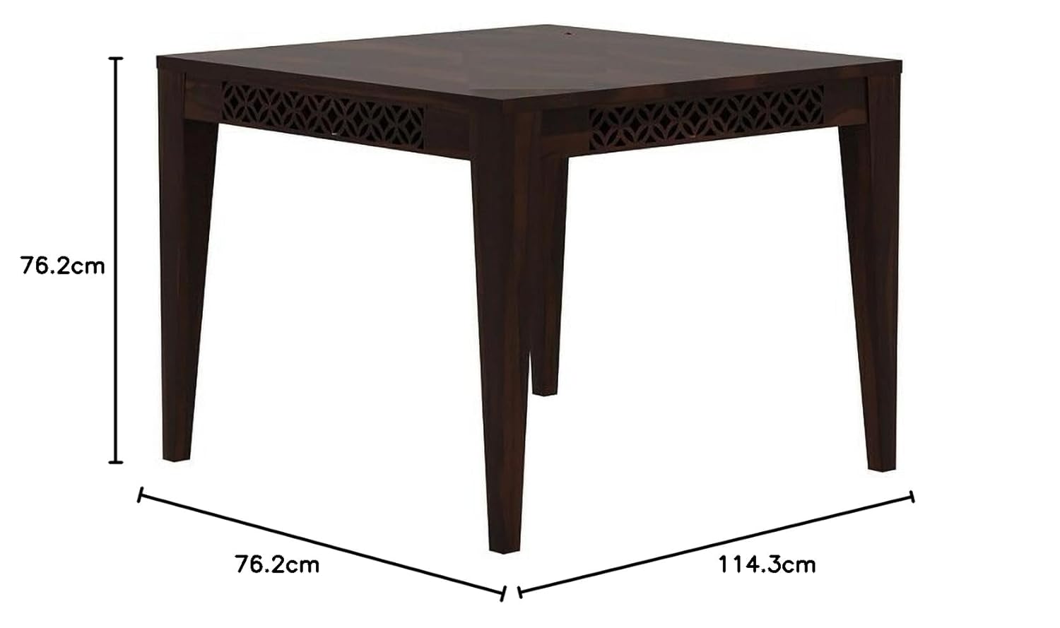 THE WOODEN CITY Wooden Solid Sheesham Wood Dining Table 4 Seater | Dining Room Furniture | 4 Seater Dining Table Without Chair
