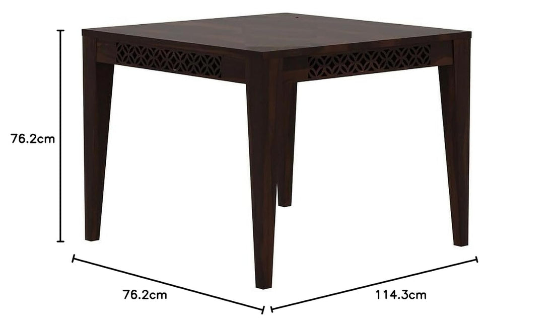 THE WOODEN CITY Wooden Solid Sheesham Wood Dining Table 4 Seater | Dining Room Furniture | 4 Seater Dining Table Without Chair