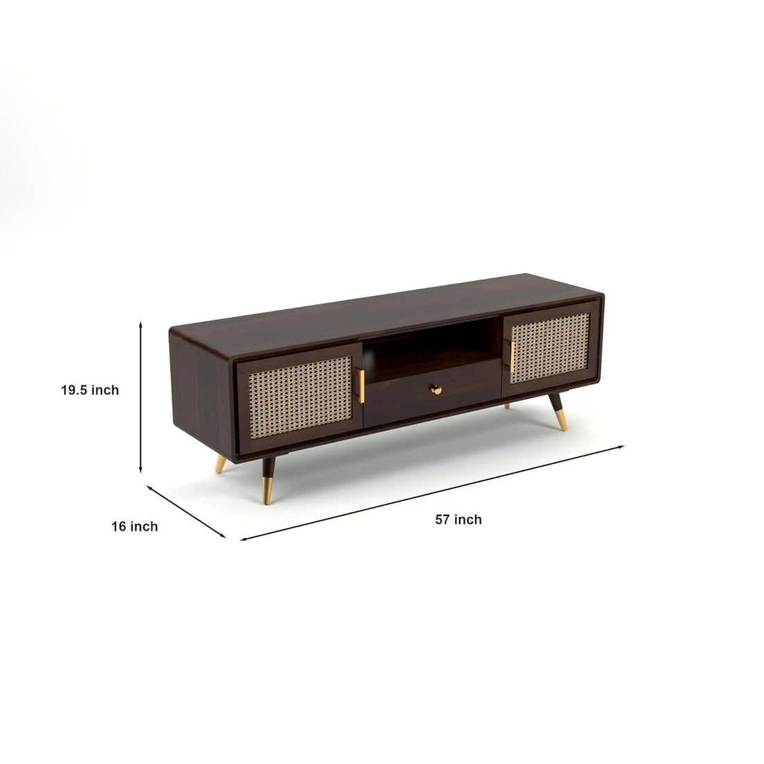 Solid Sheesham Wood TV & Entertainment Unit for Living Room & Hotel Room and Office Furniture (Wood Walnut Finish 01
