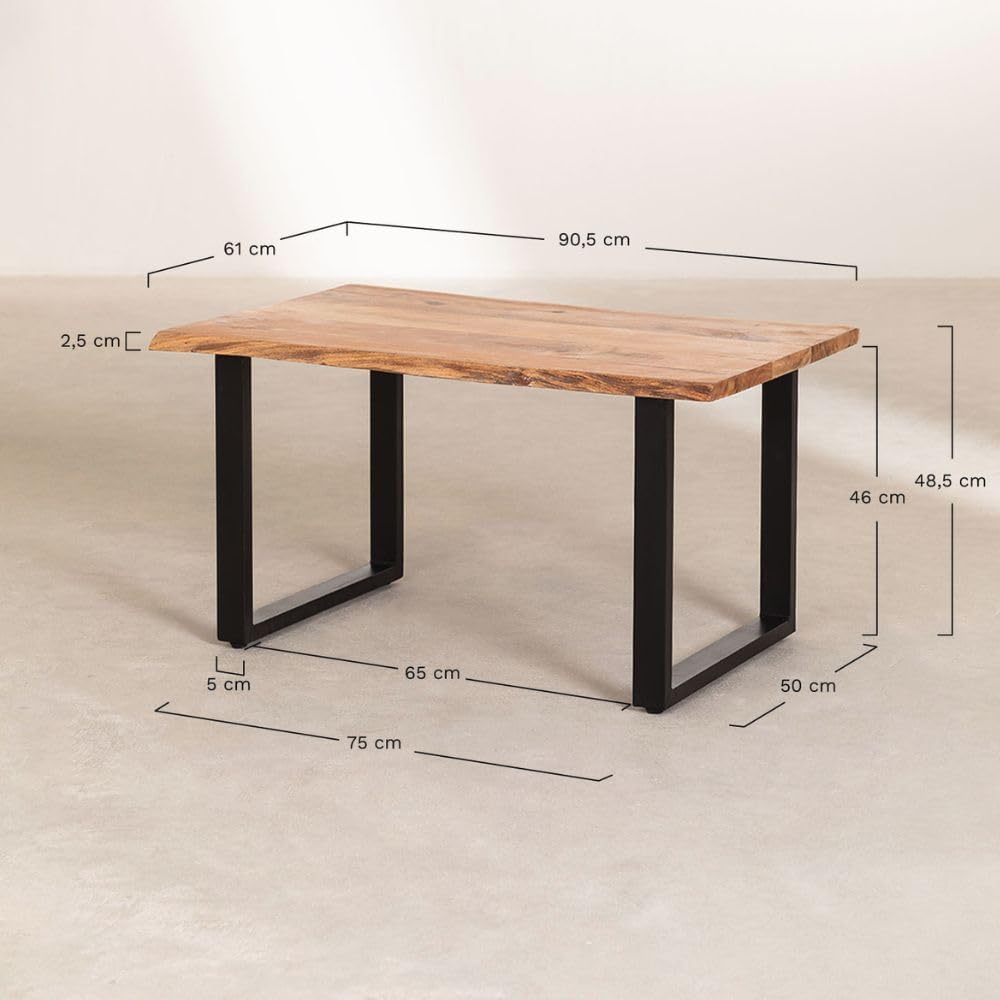 THE WOODEN CITY Wooden Solid Sheesham Wood Center Tables Coffee Table for Living Room | Termite Free | Wooden Center Tables Indoor & Outdoor Furniture | White & Natural Finish