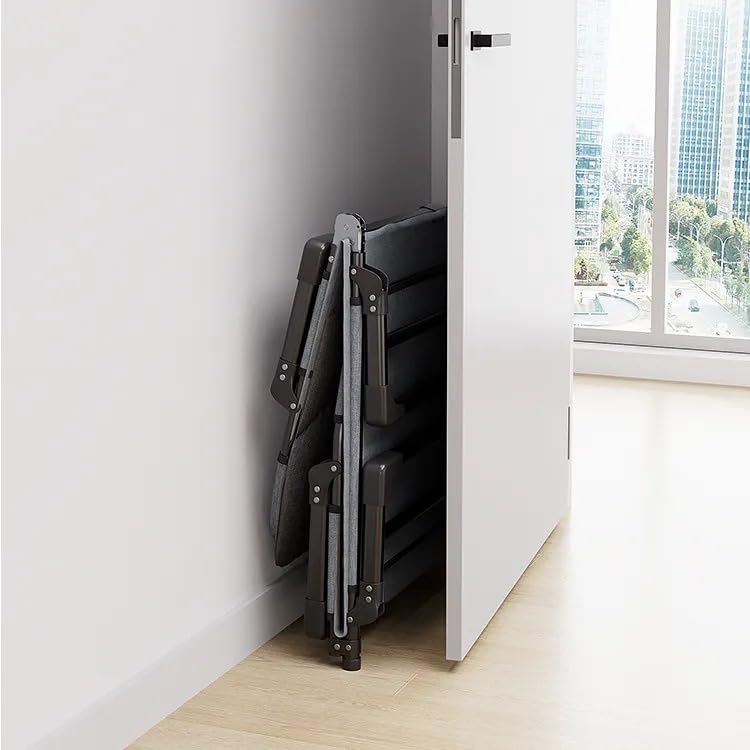 THE WOODEN CITY Folding Bed Single for Sleeping with Soft Cushion 6.2 Feet Portable Foldable Outdoor Camping Cot for Adults Heavy Duty Travelling Camping Cots with Side Pocket (Upto 150KG)