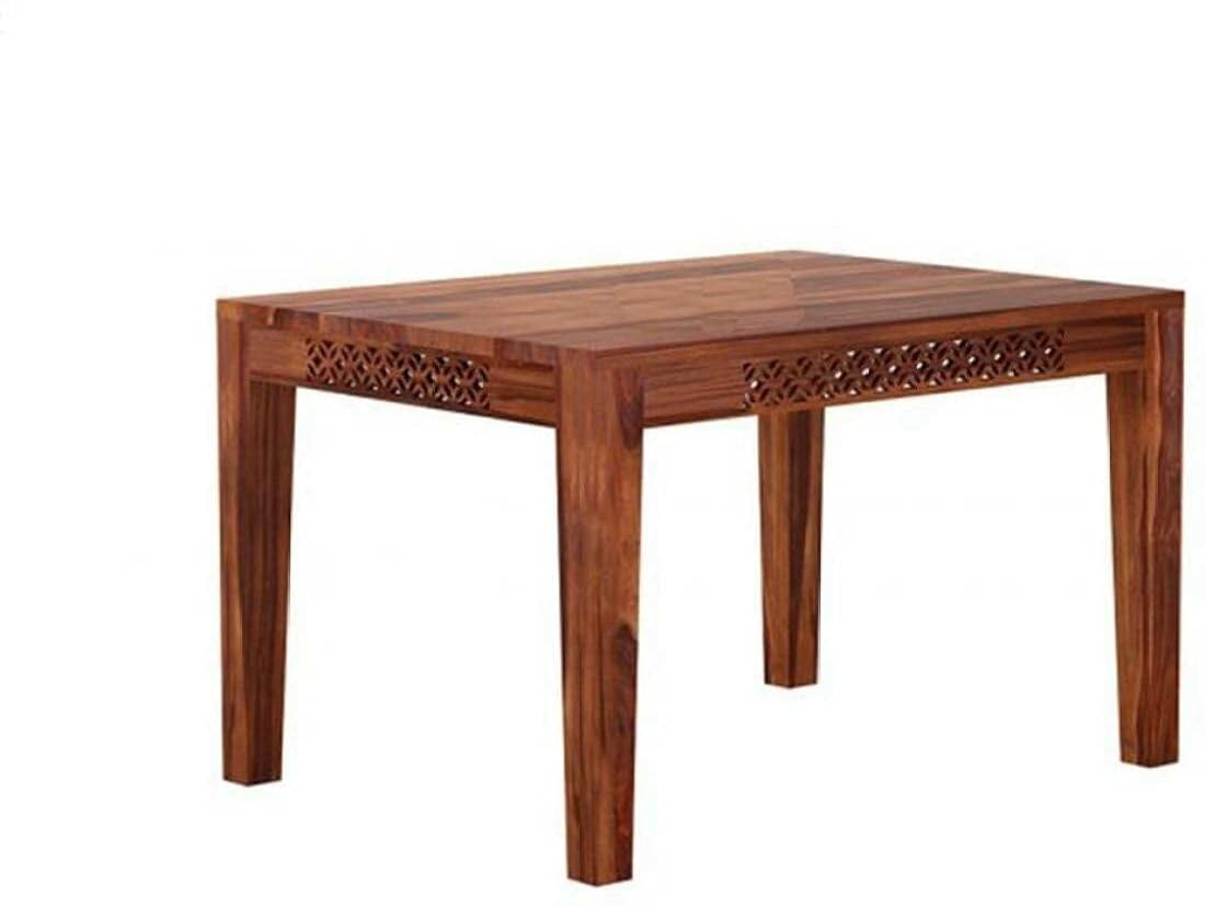 THE WOODEN CITY Wooden Solid Sheesham Wood Dining Table 4 Seater | Dining Room Furniture | 4 Seater Dining Table Without Chair