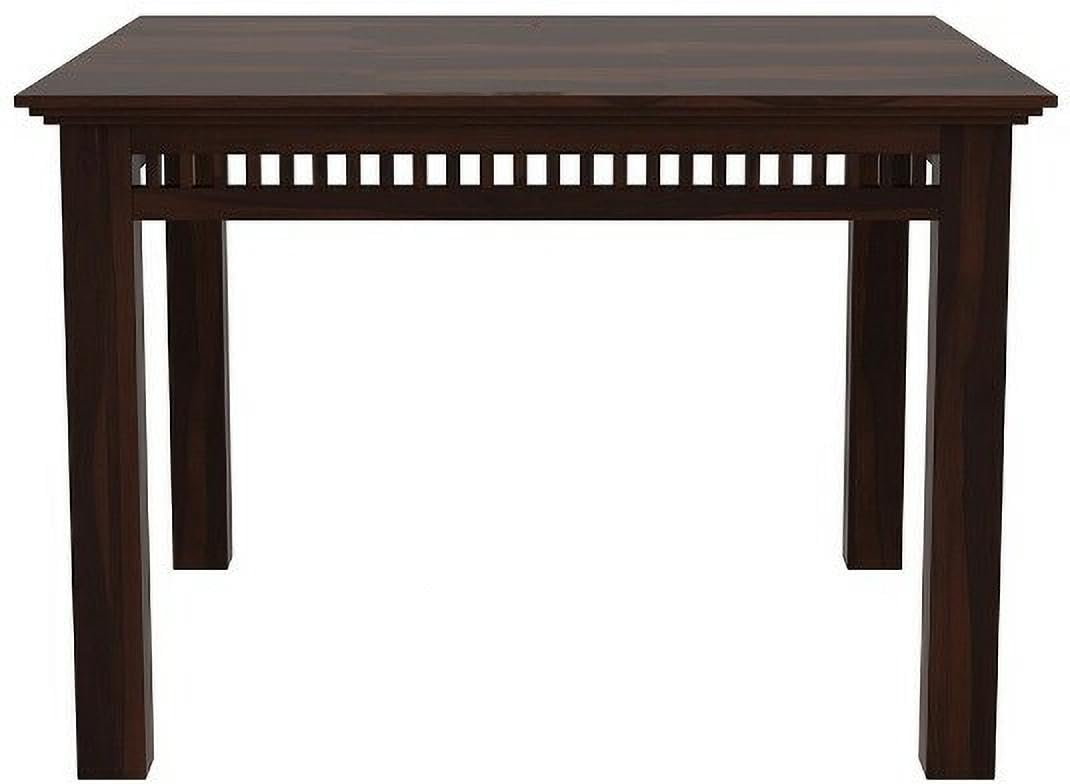 THE WOODEN CITY Wooden Solid Sheesham Wood Dining Table 4 Seater | Dining Room Furniture | 4 Seater Dining Table Without Chair - 2seater Walnut