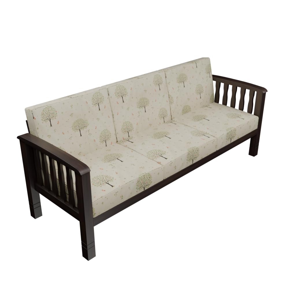 Solid Sheesham Wood 3 Seater Sofa Set for Living Room Furniture | Wooden Sofa for Home & Office (Walnut, 3 Seater)