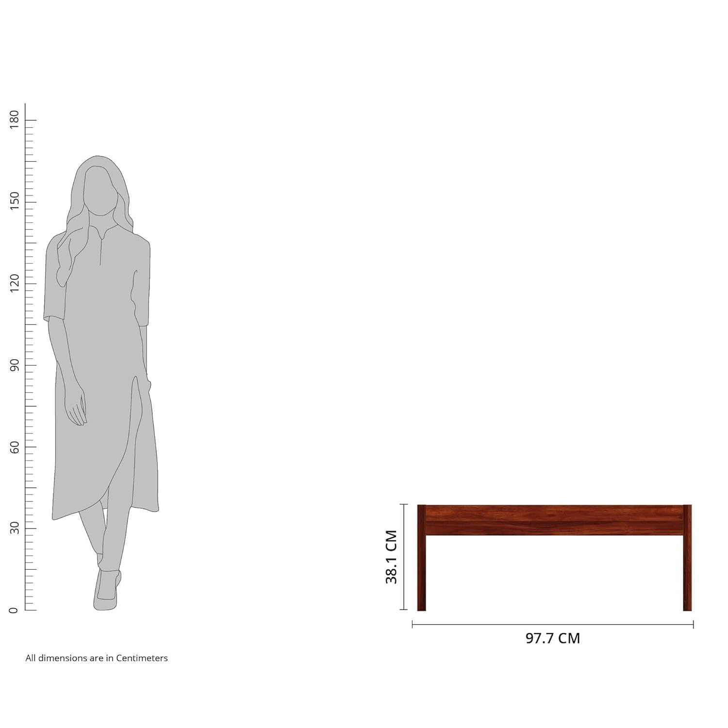 THE WOODEN CITY Sheesham Wood Fieri Single Size Bed Without Storage (188x97x38cm) (Mattress size-72x36 inch)