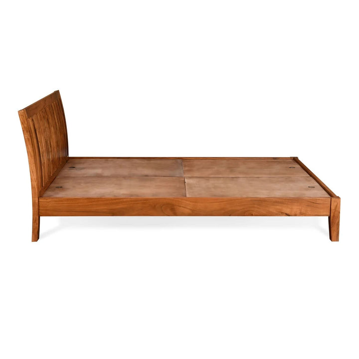 THE WOODEN CITY Sheesham Solid Wood King Bed for Bedroom Furniture (Finish Color - Honey Finish, Delivery Condition - DIY(Do-It-Yourself)