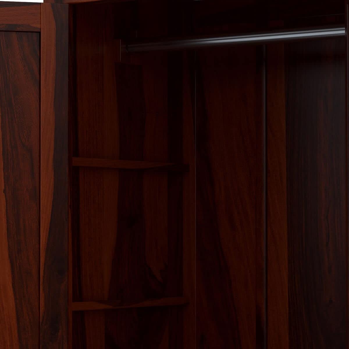 THE WOODEN CITY Sheesham Solid Wood Wardrobe, Wardrobe for Clothes, Almirah for Clothes for Bedroom & Living Room Furniture - Mahogany
