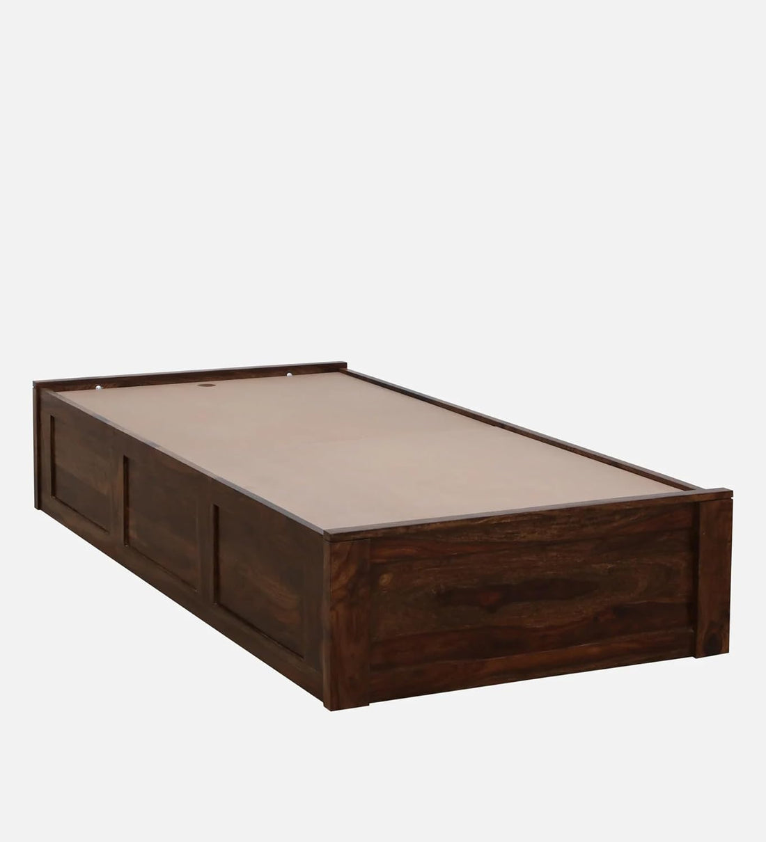 THE WOODEN CITY Solid Sheesham Wood Single Bed Cot | Single Size Bed for Bedroom | Multipurpose Use Bed (206x98x37cm) (Recommend Mattress size-78x36 inch) (Walnut)