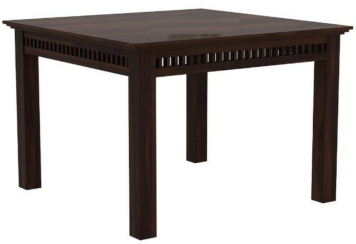THE WOODEN CITY Wooden Solid Sheesham Wood Dining Table 4 Seater | Dining Room Furniture | 4 Seater Dining Table Without Chair - 2seater Walnut