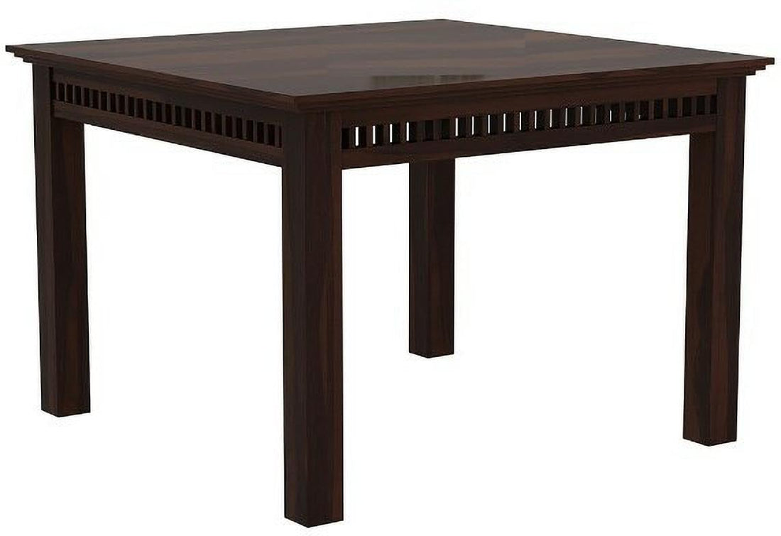 THE WOODEN CITY Wooden Solid Sheesham Wood Dining Table 4 Seater | Dining Room Furniture | 4 Seater Dining Table Without Chair - 2seater Walnut
