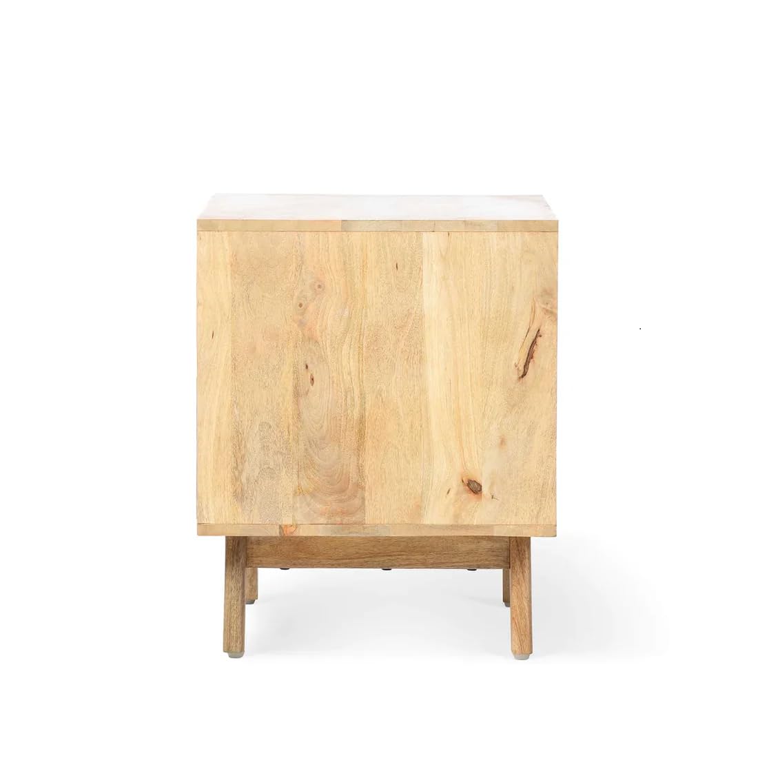 Mango Solid Wood Rattan Bedside & Sofa Side Table/End Table |Wooden Cane Night Stand with Storage for Bedroom & Living Room Furniture (Natural)