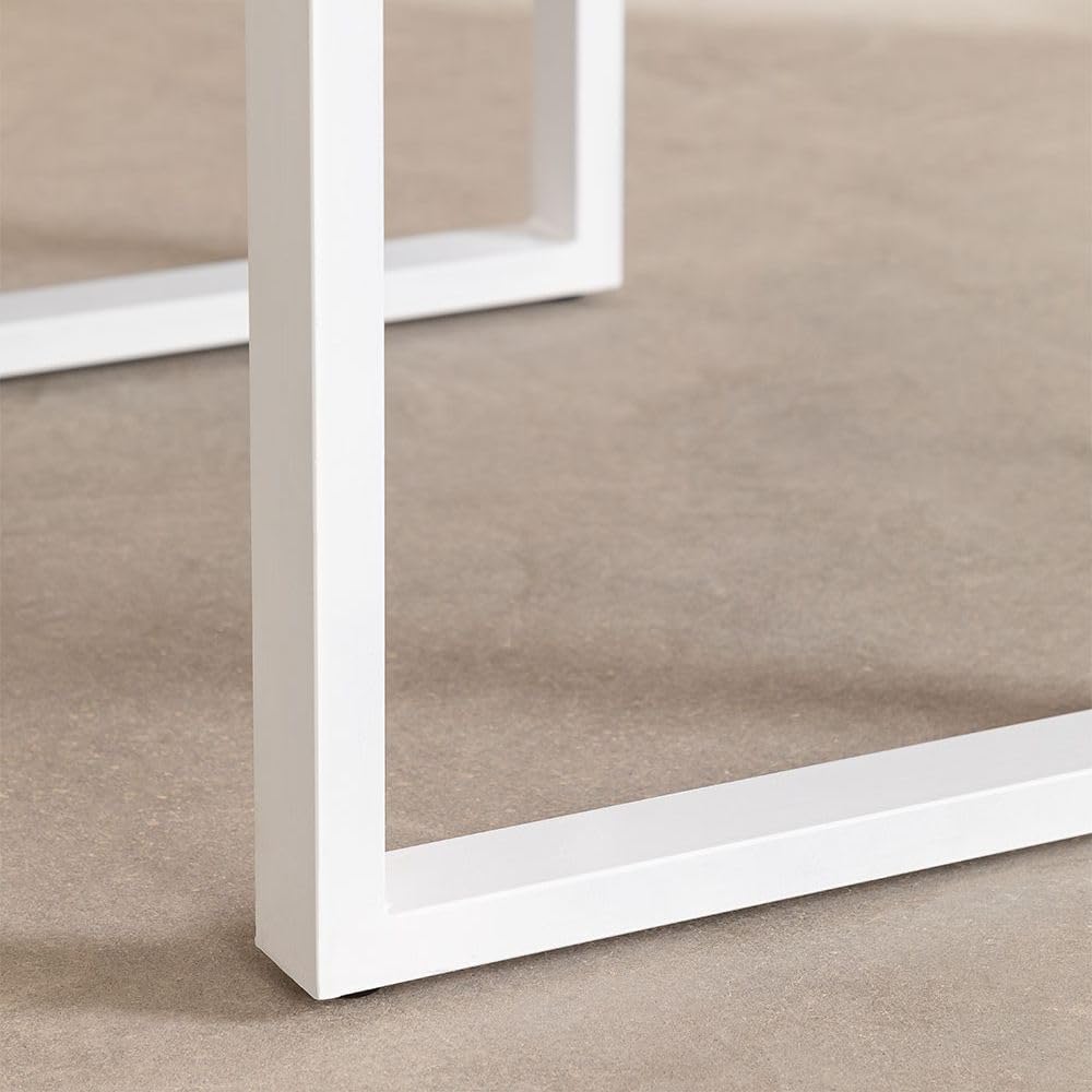 THE WOODEN CITY Wooden Solid Sheesham Wood Center Tables Coffee Table for Living Room | Termite Free | Wooden Center Tables Indoor & Outdoor Furniture | White & Natural Finish