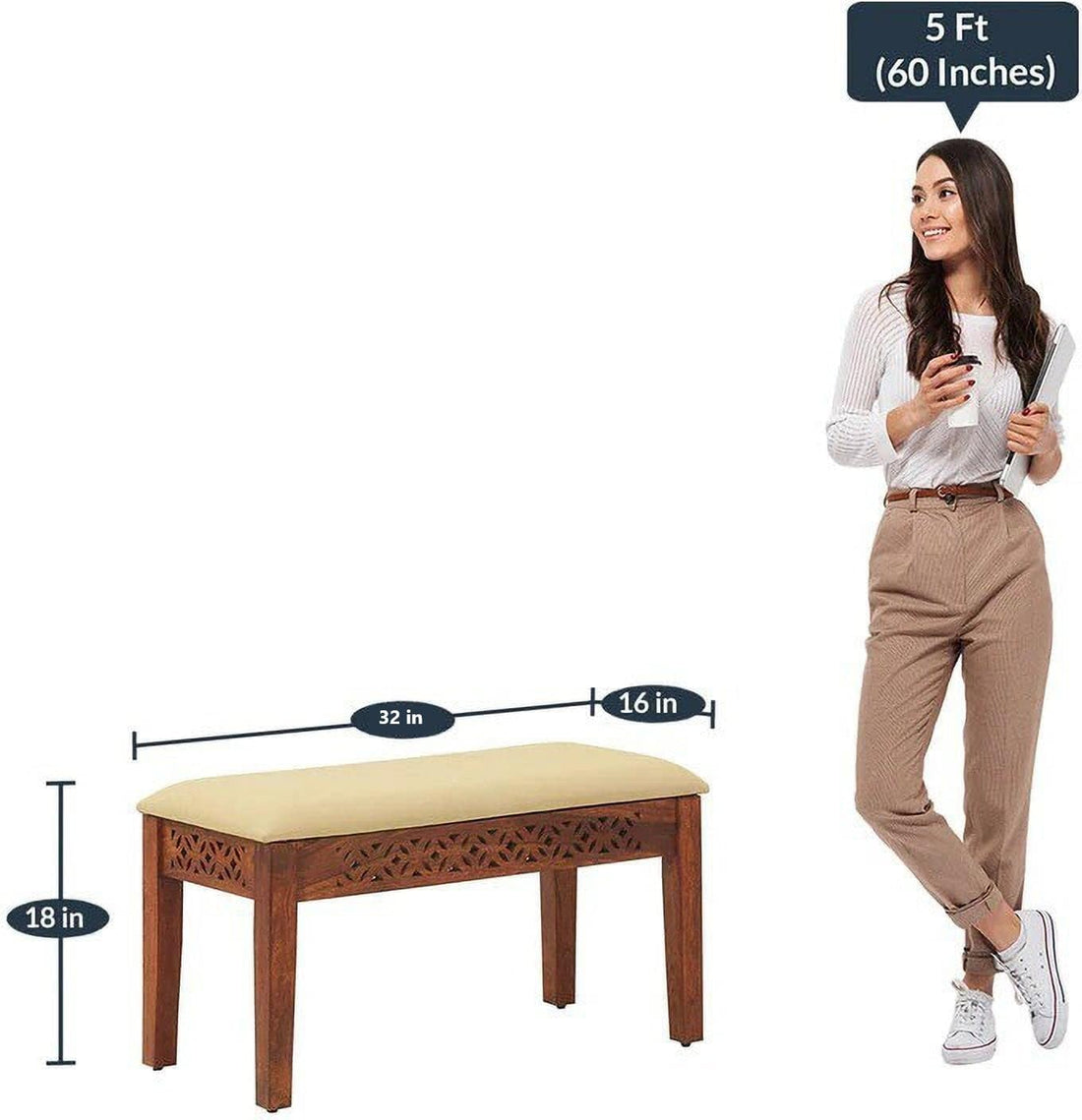 Solid Sheesham Wood Dining Table 4 Seater Dining Table Set with 2 Chairs & 1 Bench (honey)