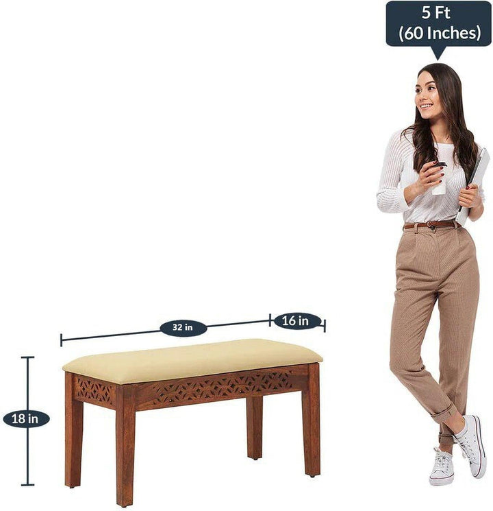 Solid Sheesham Wood Dining Table 4 Seater Dining Table Set with 2 Chairs & 1 Bench (honey)