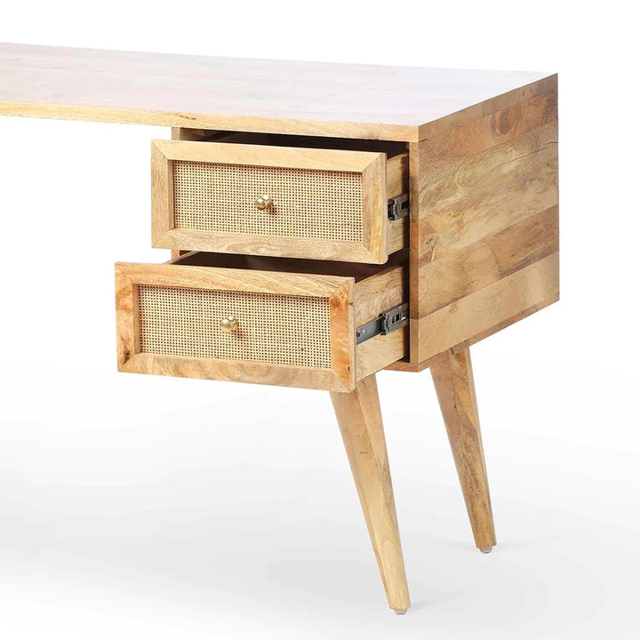 THE WOODEN CITY Solid Wood Study Table | Wooden Computer Table, Office Table for Home & Office, Work Desk Writing Desk (Natural)