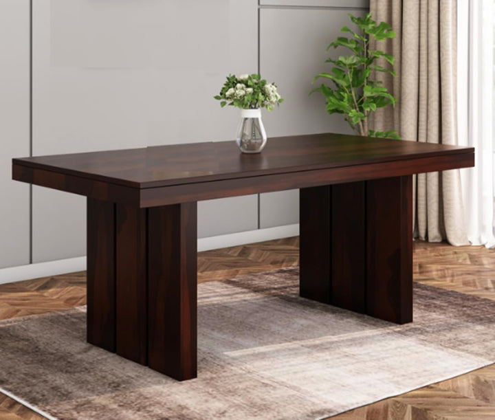 THE WOODEN CITY Wooden Solid Sheesham Wood Dining Table 6 Seater | Dining Room Furniture | 6 Seater Dining Table Without Chair