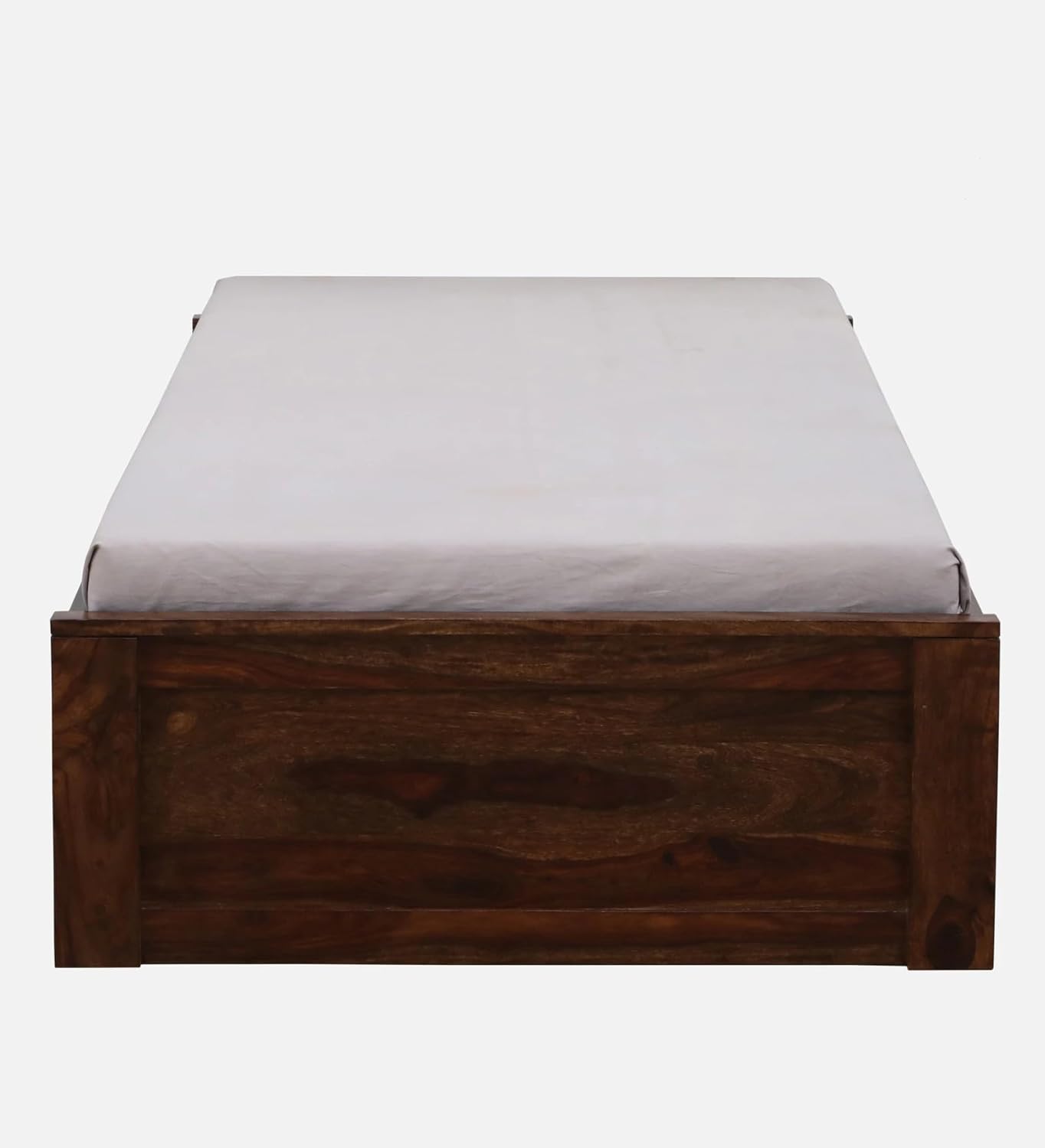 THE WOODEN CITY Solid Sheesham Wood Single Bed Cot | Single Size Bed for Bedroom | Multipurpose Use Bed (206x98x37cm) (Recommend Mattress size-78x36 inch) (Walnut)