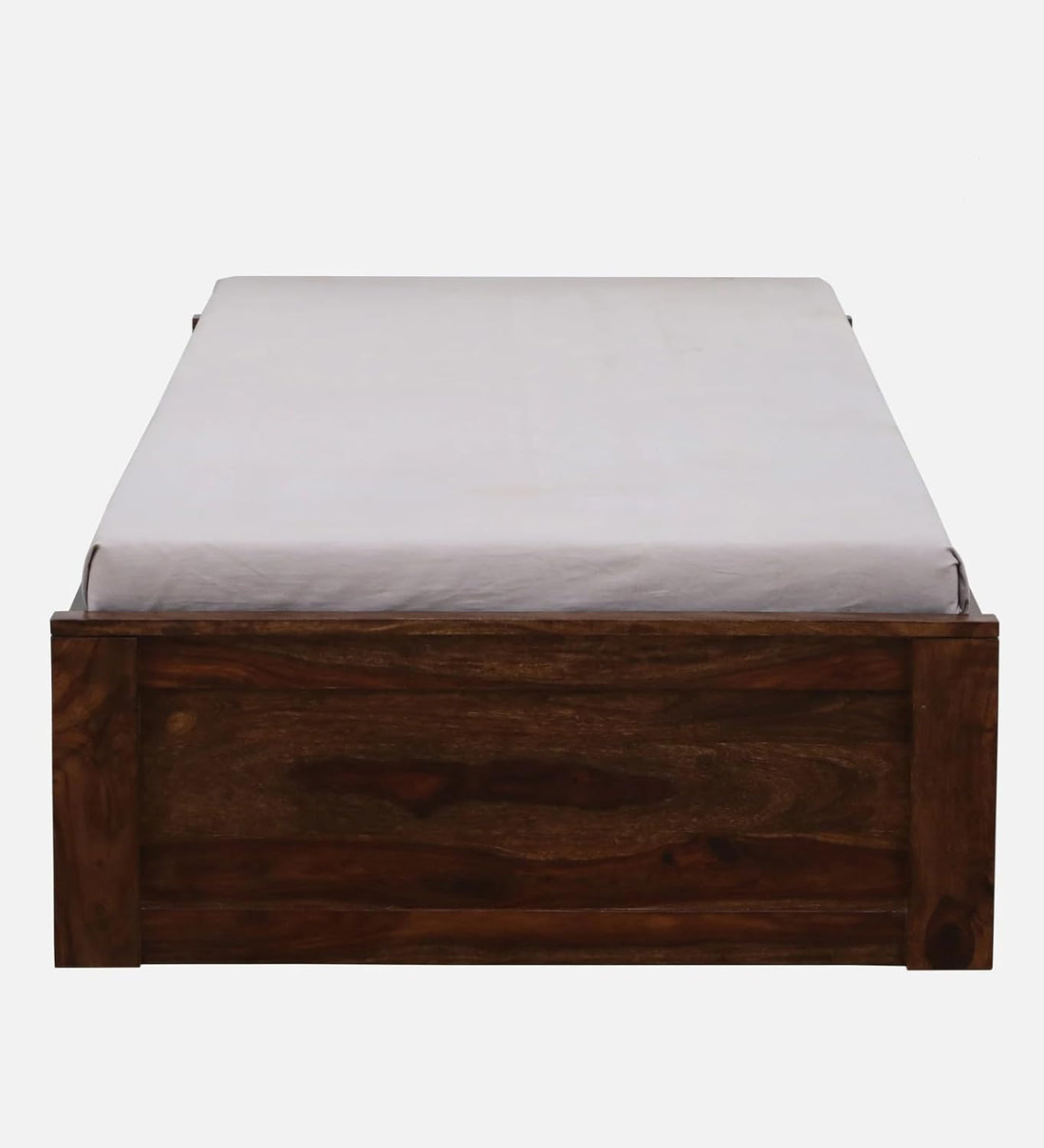 THE WOODEN CITY Solid Sheesham Wood Single Bed Cot | Single Size Bed for Bedroom | Multipurpose Use Bed (206x98x37cm) (Recommend Mattress size-78x36 inch) (Walnut)