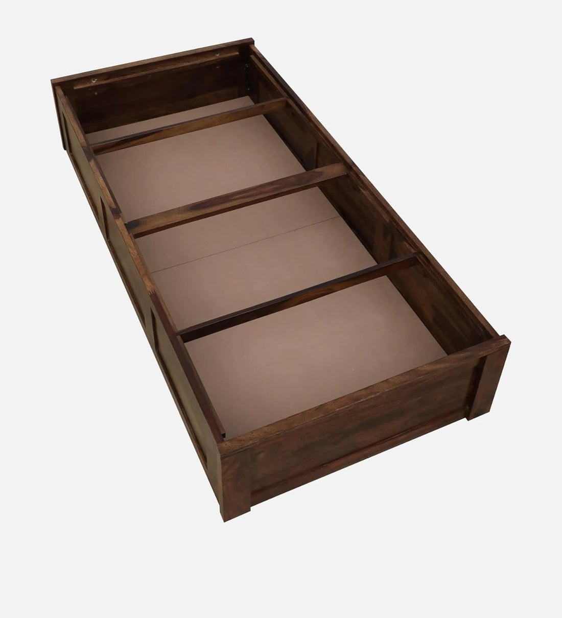 THE WOODEN CITY Solid Sheesham Wood Single Bed Cot | Single Size Bed for Bedroom | Multipurpose Use Bed (206x98x37cm) (Recommend Mattress size-78x36 inch) (Walnut)