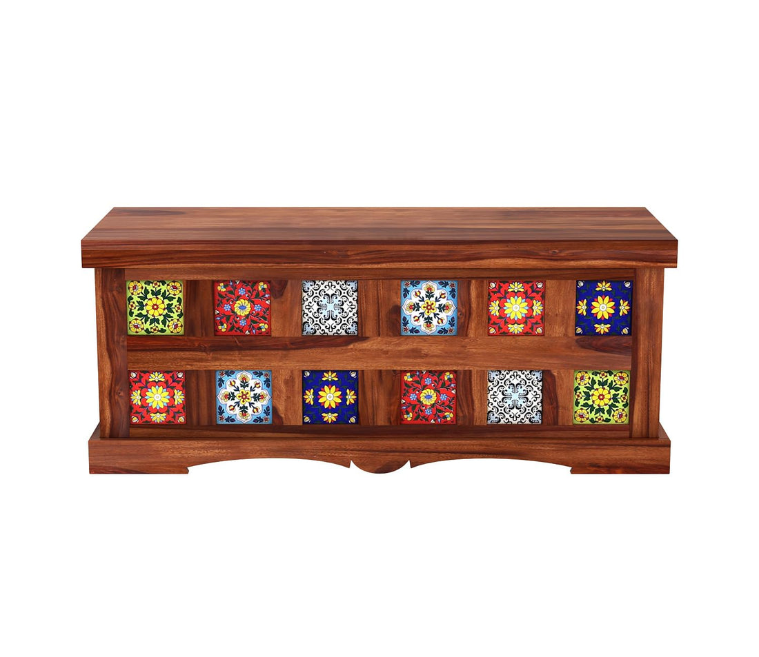 THE WOODEN CITY Storage Box, Multipurpose Cabinet for Living Room & Bed room Storage, Solid Wood Classy storage, Honey Matte Finish