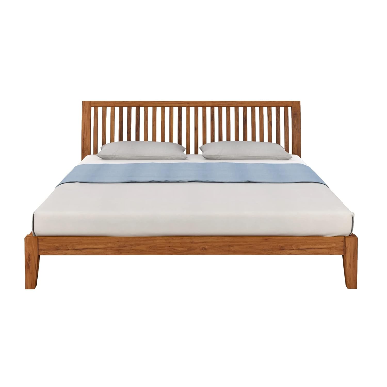THE WOODEN CITY Sheesham Solid Wood King Bed for Bedroom Furniture (Finish Color - Honey Finish, Delivery Condition - DIY(Do-It-Yourself)