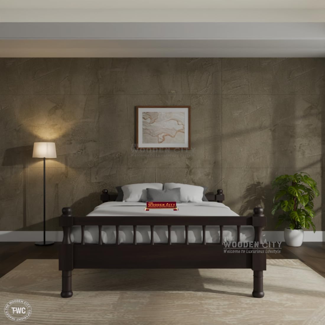 Solid Sheesham Wood Single Bed Cot Without Storage