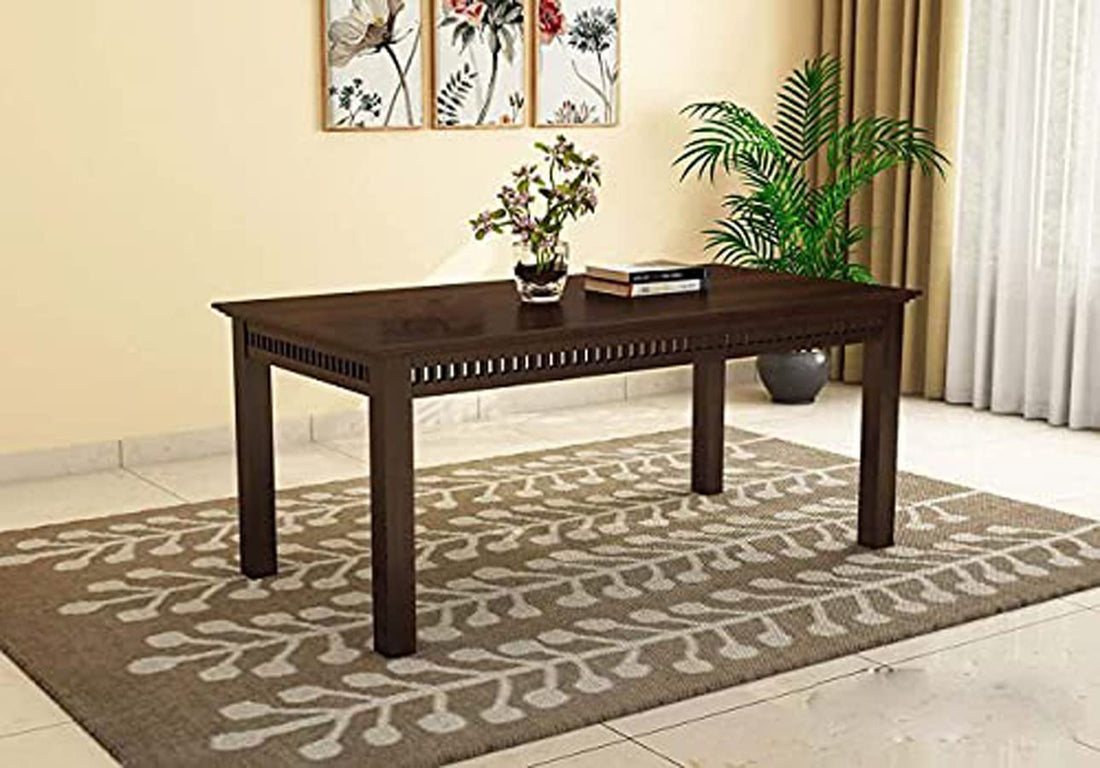 THE WOODEN CITYWooden Solid Sheesham Wood Dining Table 6 Seater | Dining Room Furniture |6 Seater Dining Table Without Chair - Honey/WALNUT Finish