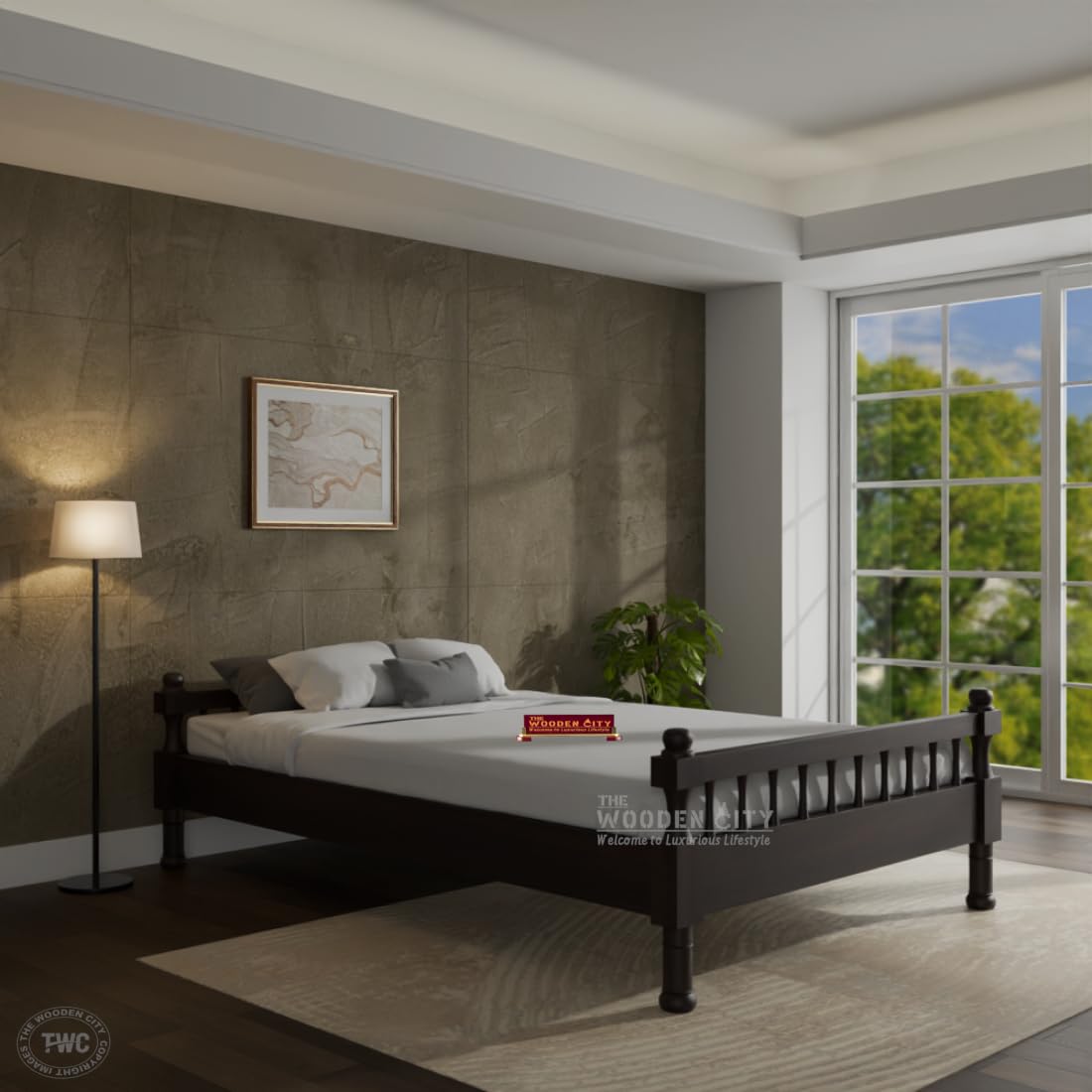 Solid Sheesham Wood Single Bed Cot Without Storage