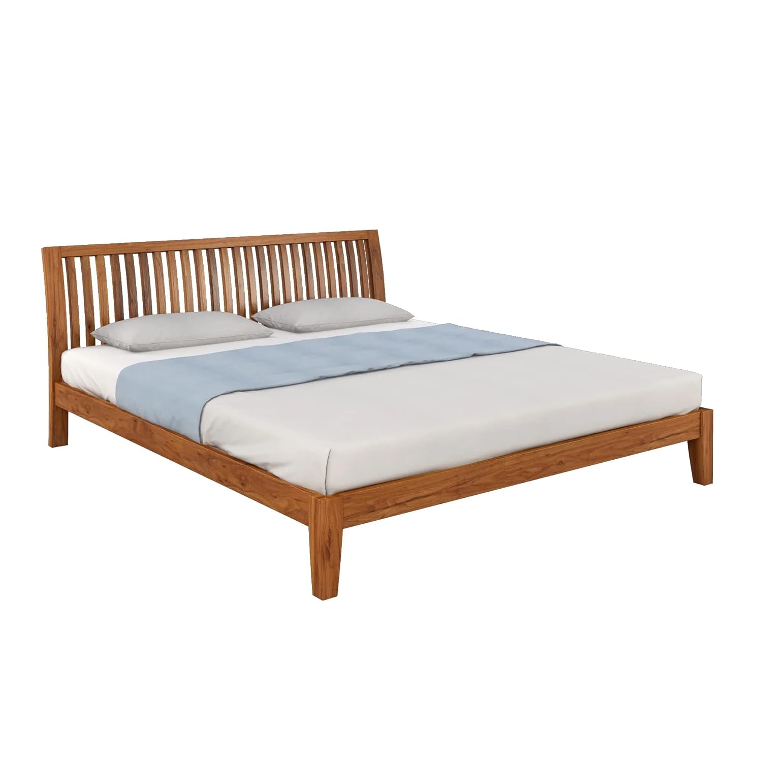 THE WOODEN CITY Sheesham Solid Wood King Bed for Bedroom Furniture (Finish Color - Honey Finish, Delivery Condition - DIY(Do-It-Yourself)