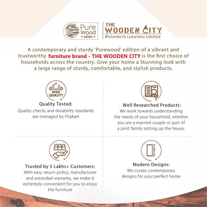 THE WOODEN CITY Fabric 3 Seater Sofa | Wooden Sofa Set for Living Room, Couch Sofa for Living Room, Home & Office - Black & Blue