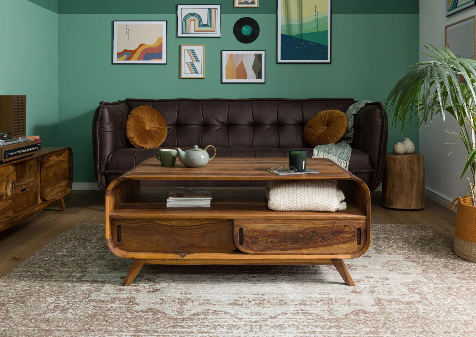 THE WOODEN CITY Rosewood coffee table #131  (HONEY)