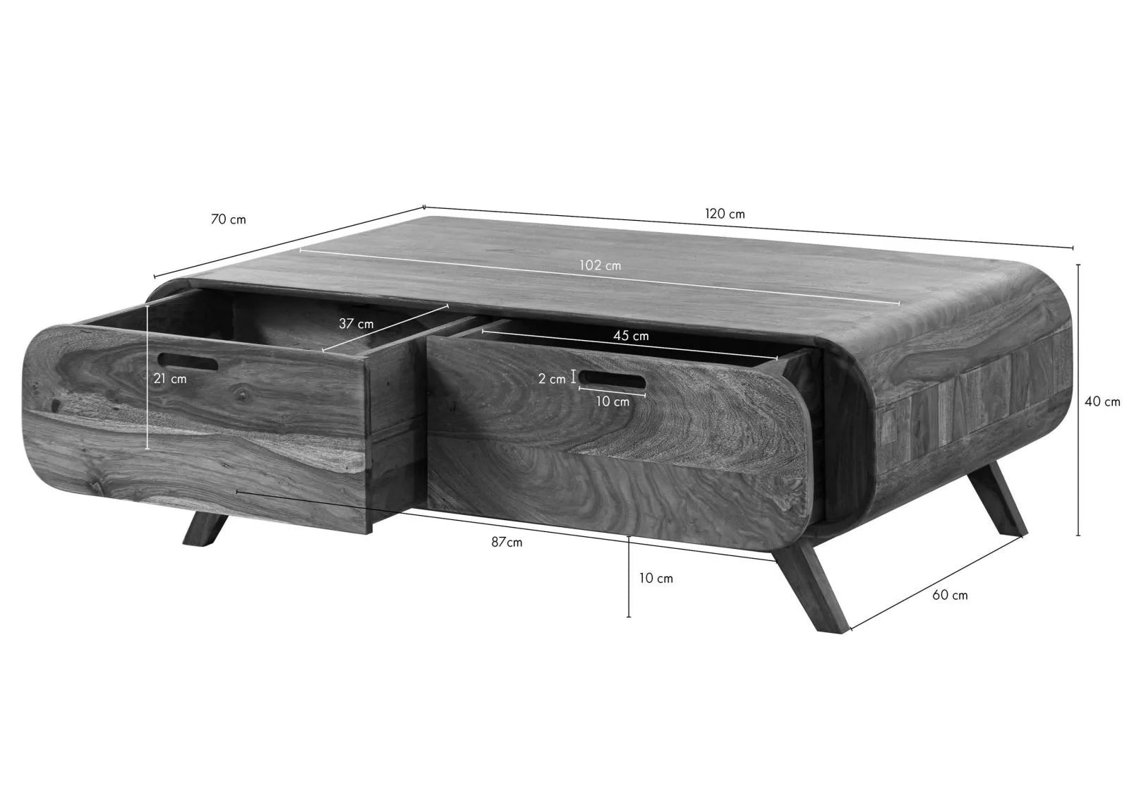 THE WOODEN CITY Rosewood Coffee Table #135 (HONEY)