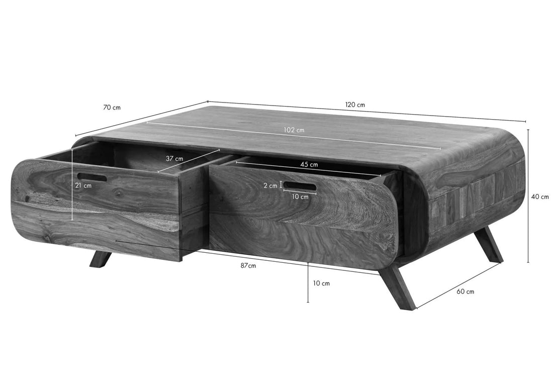 THE WOODEN CITY Rosewood Coffee Table #135 (HONEY)