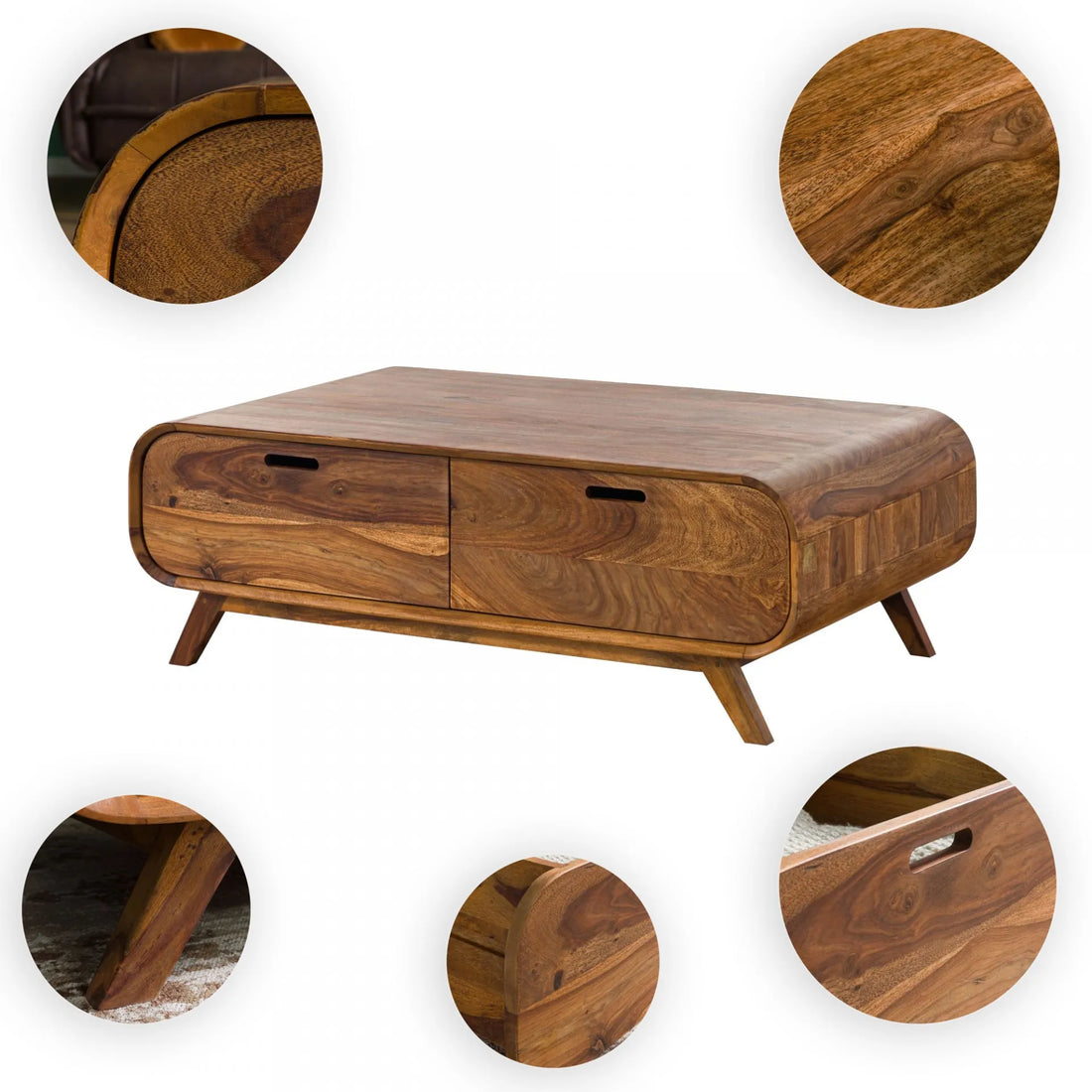 THE WOODEN CITY Rosewood Coffee Table #135 (HONEY)