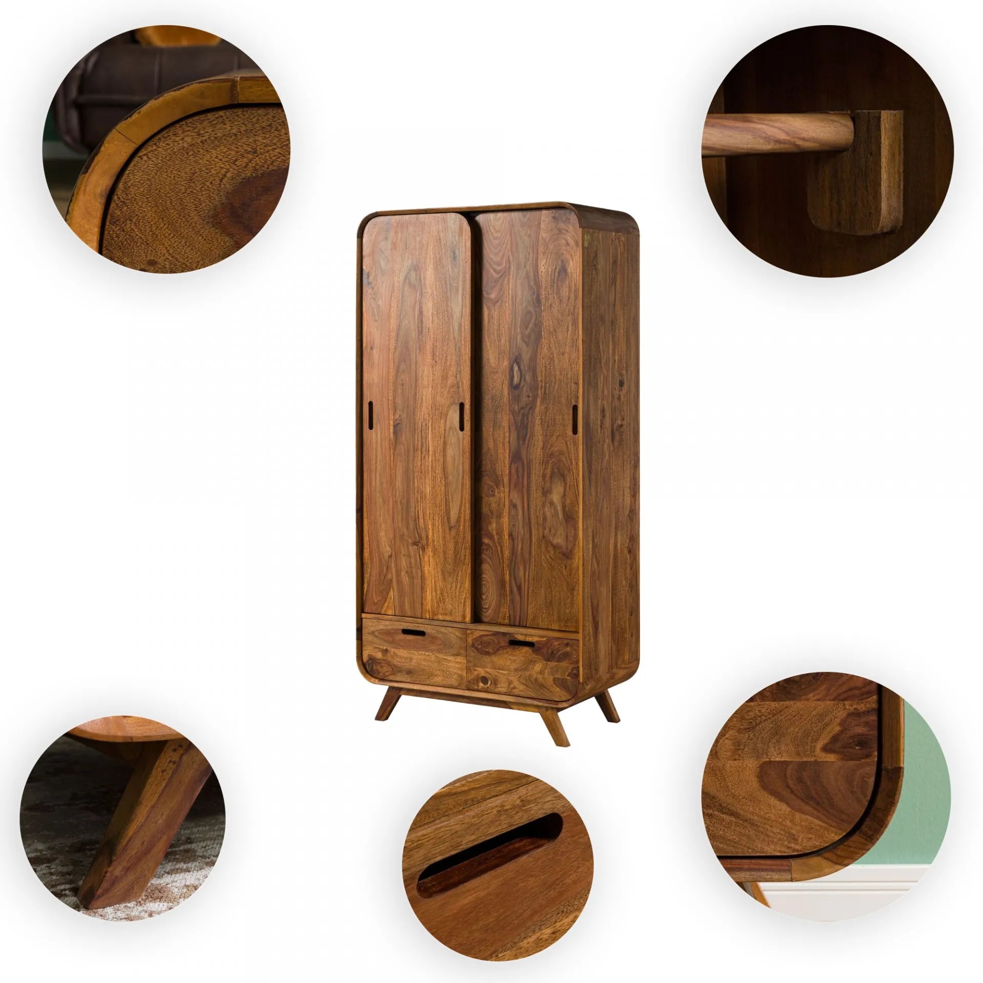 THE WOODEN CITY Rosewood wardrobe #110 (HONEY)