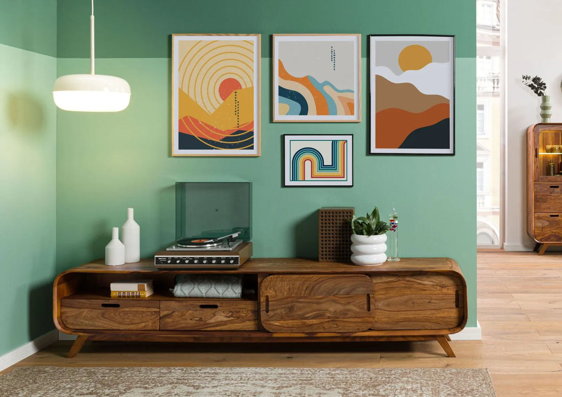 THE WOODEN CITY TV cabinet made of rosewood #127 (HONEY)