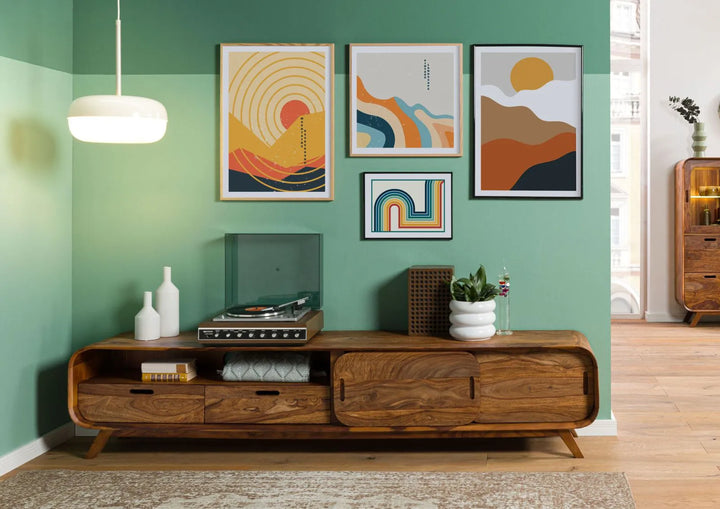 THE WOODEN CITY TV cabinet made of rosewood #127 (HONEY)