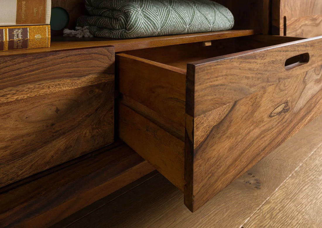 THE WOODEN CITY TV cabinet made of rosewood #127 (HONEY)