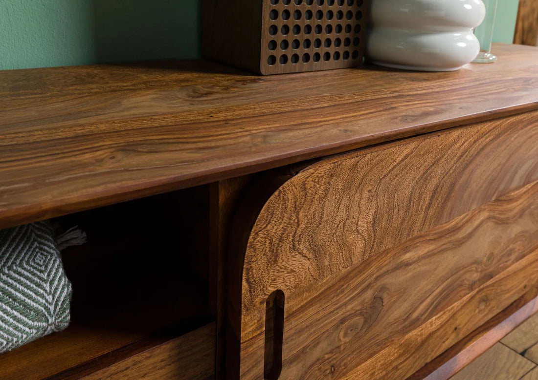 THE WOODEN CITY TV cabinet made of rosewood #127 (HONEY)