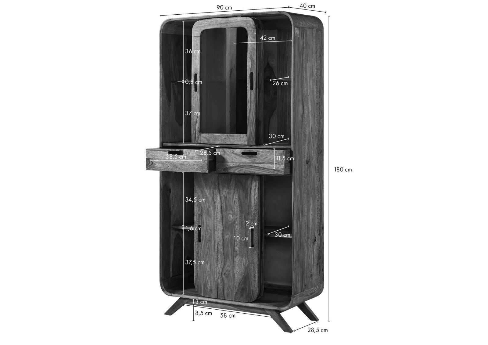 THE WOODEN CITY Light Brown Lacquered Rosewood display cabinet  #115 (HONEY)