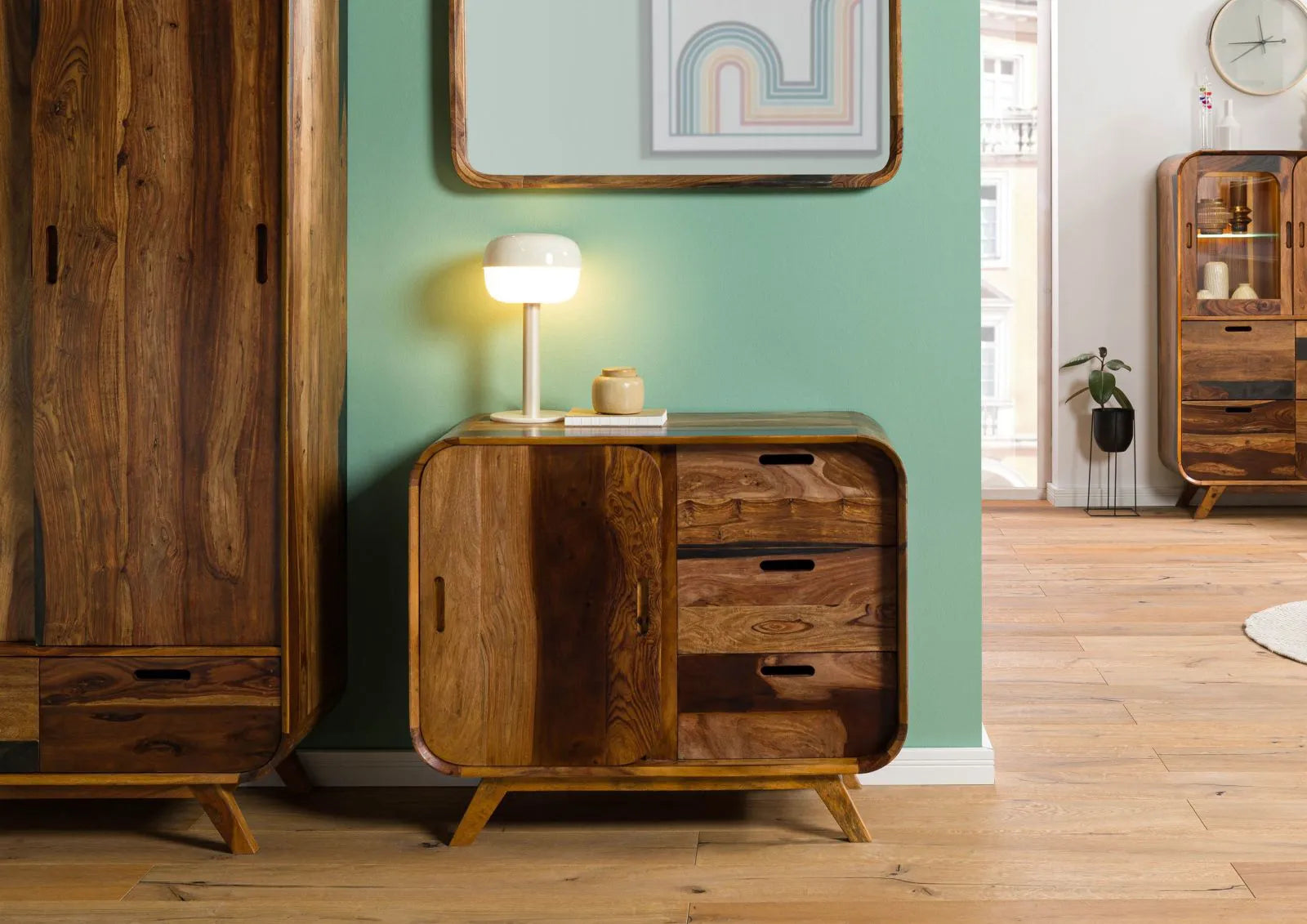 THE WOODEN CITY Rosewood wood chest of drawers #200 (HONEY)