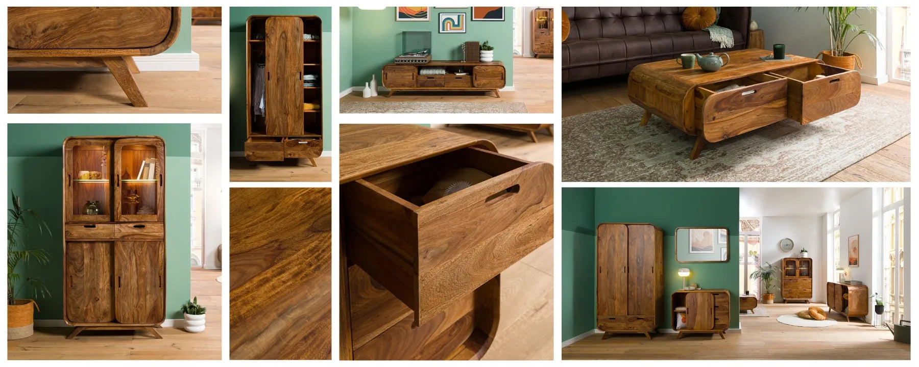 THE WOODEN CITY Rosewood wood chest of drawers #200 (HONEY)