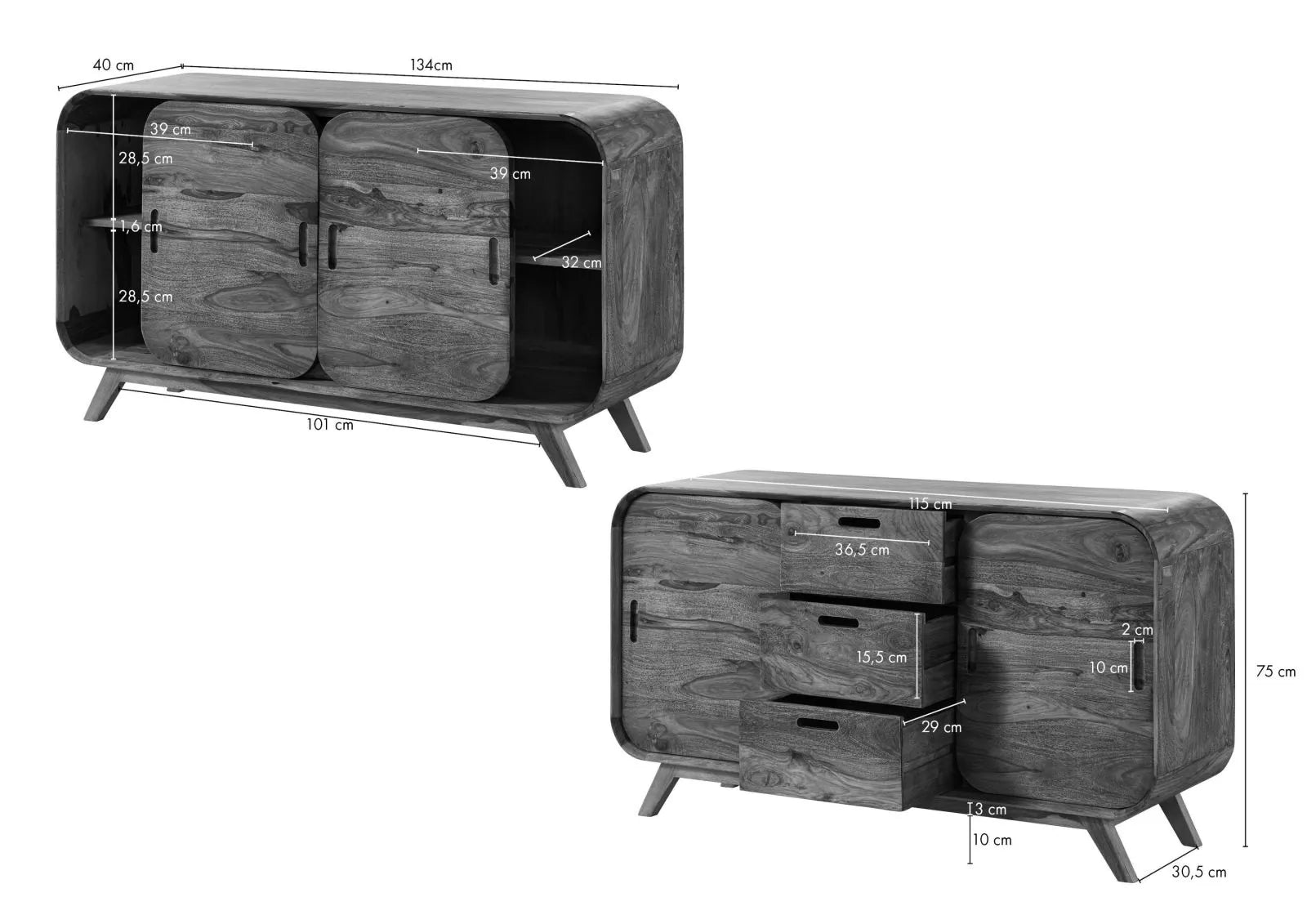 THE WOODEN CITY Rosewood chest of drawers #201 (HONEY)