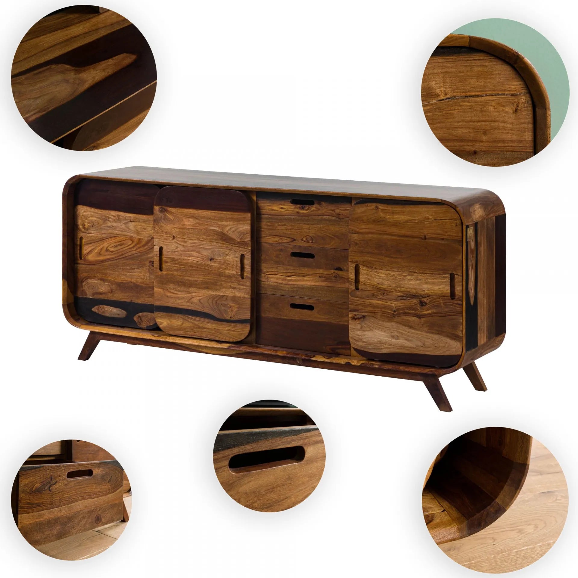 THE WOODEN CITY Rosewood wood chest of drawers#202 (HONEY)